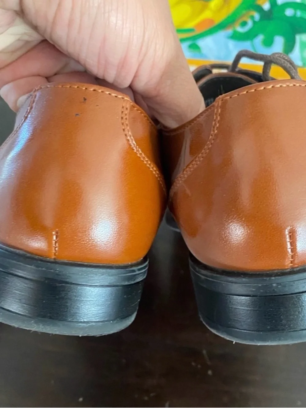Boys Classic Perforated Oxford Dress Shoes - Tan
